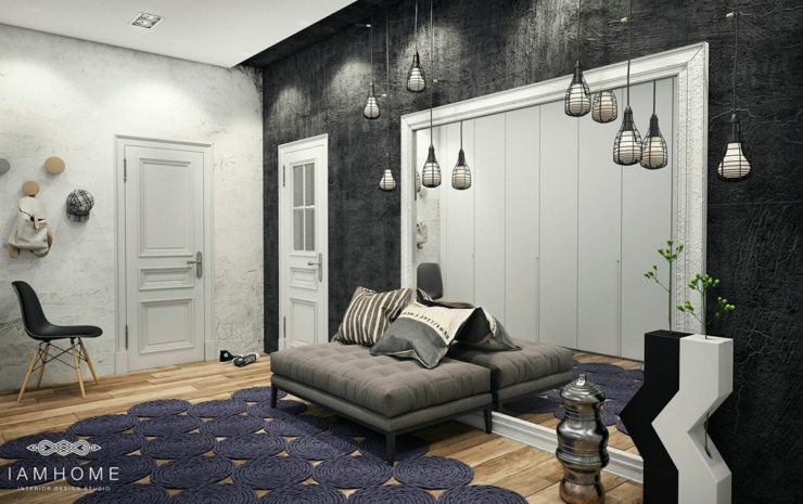 Intérieur design au mariage des couleurs tendances appartement aménagé par architecte d'intérieur