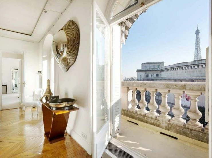 Grande portes-fenêtres et magnifique vue sur la ville appartement centre paris vue tour eiffel