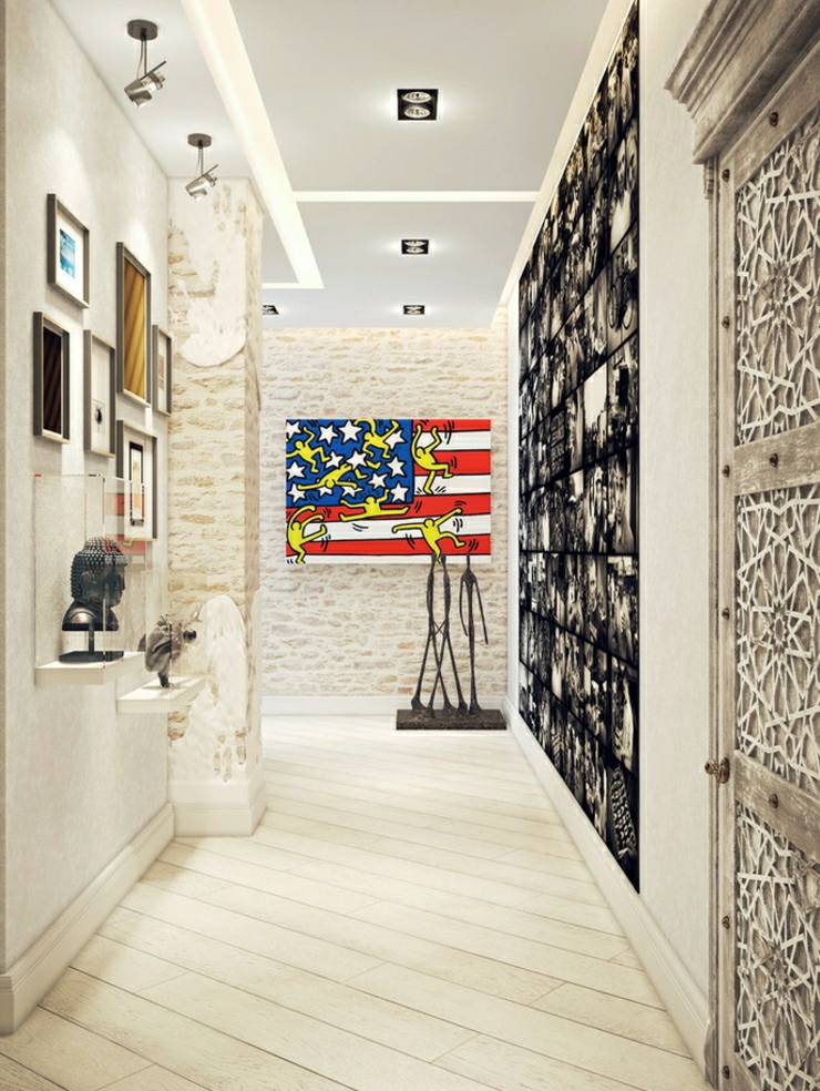 Couloir à la décoration artistique et éclectique à la fois décoration éclectique appartement moderne