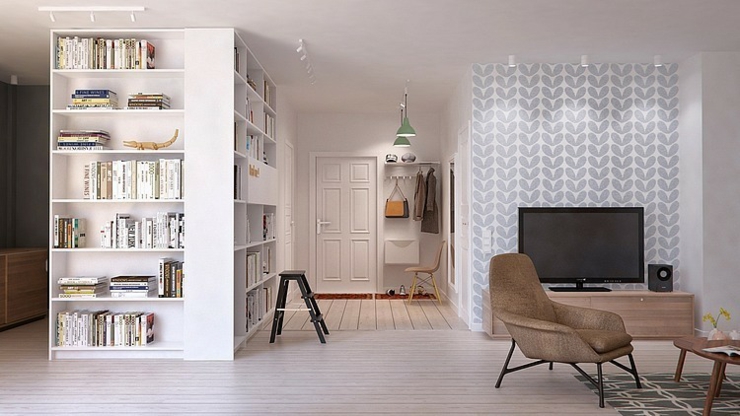 Grande pièce de vie lumineuse et claire pièce de vie principale appartement moderne
