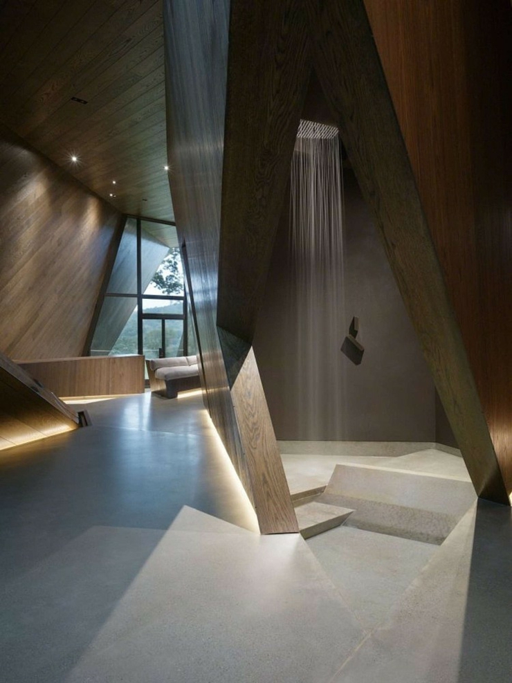 Architecture contemporaine d’intérieur intérieur en bois massif agencement original