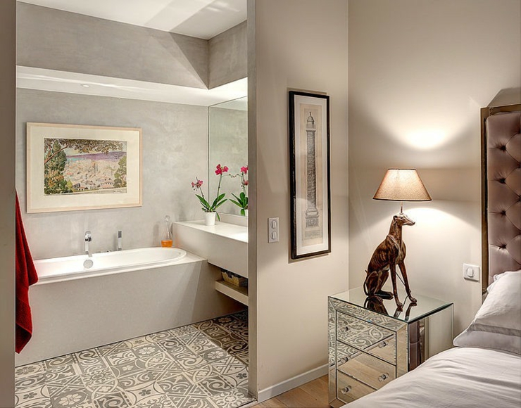 Salle de bains au design original et luxueux salle de bains de chambre parentale