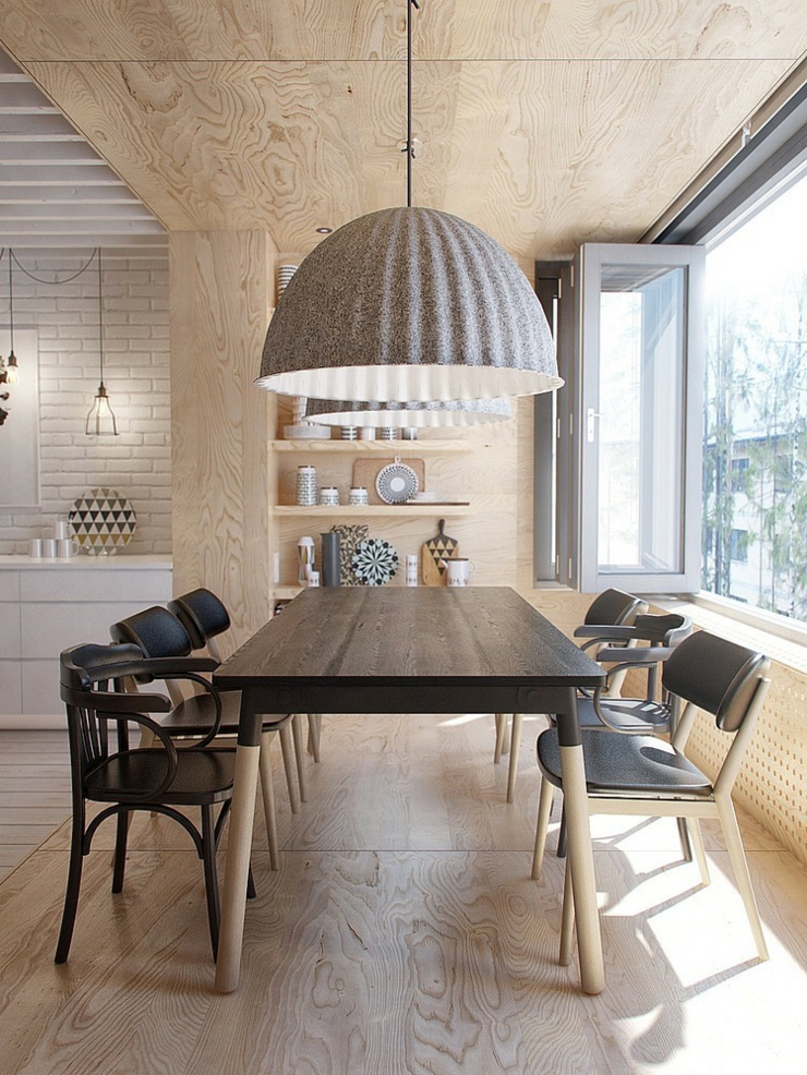 Salle à manger dans le balcon vitré salle à manger lumineuse design sobre