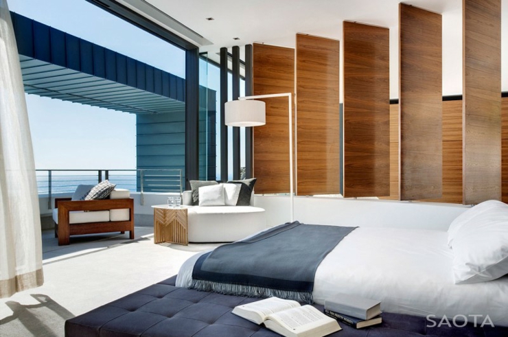 Une des chambres de cette magnifique résidence sud-africaine chambre à la vue panoramique splendide