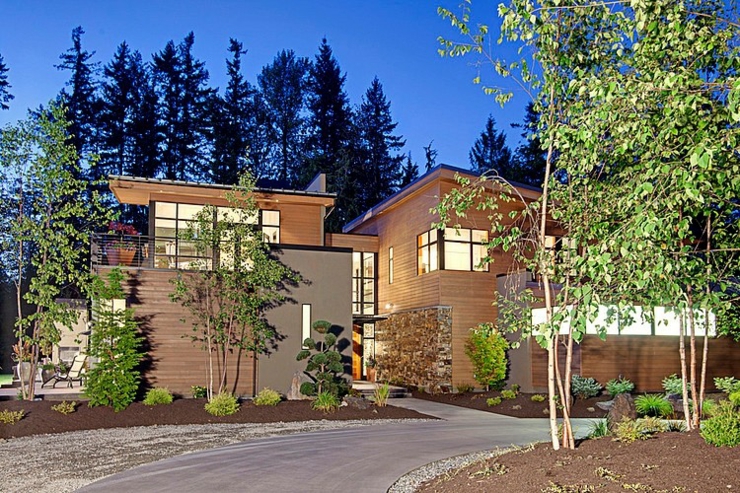 Belle maison contemporaine aux mille lumières vues de nuit belle maison d'architecte
