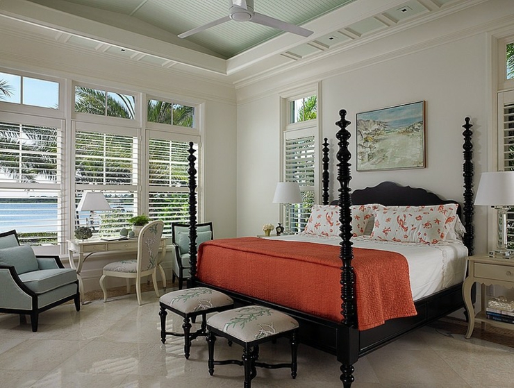 chambre au lit double design rustique vacances floride