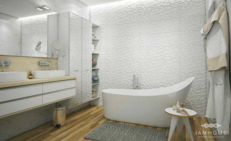 Salle de bains simple et épurée en blanc salle de bain design moderne en blanc