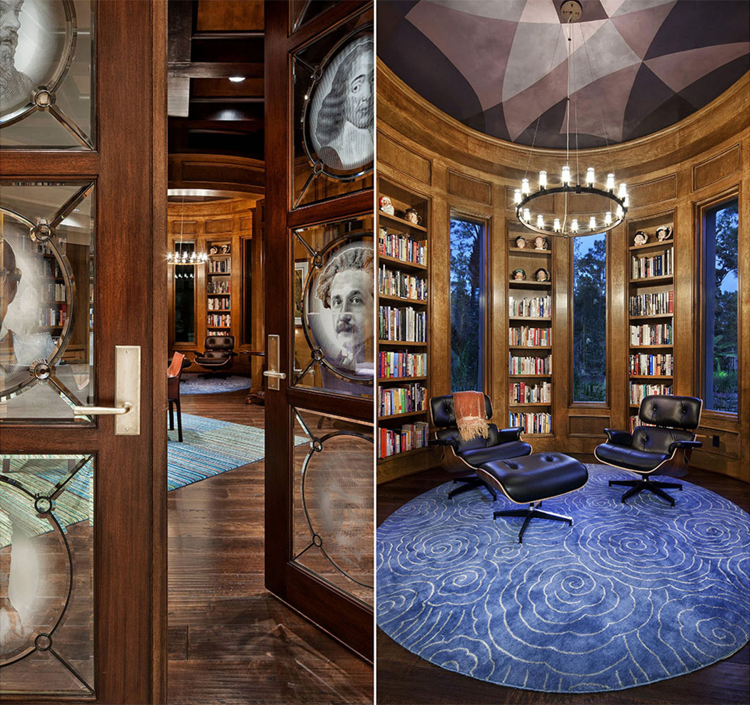 bureau bibliothèque maison toscane demeure de luxe manoir