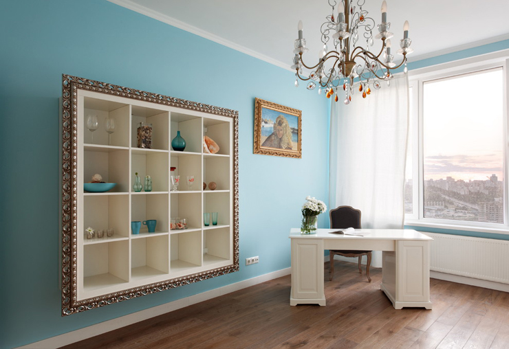 bureau en bleu ciel bel appartement citadin