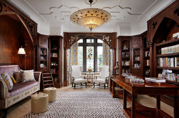 bibliothèque bureau luxe design bois