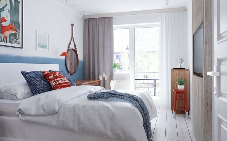 Chambre design scandinave avec petit balcon chambre belle à la décoration scandinave