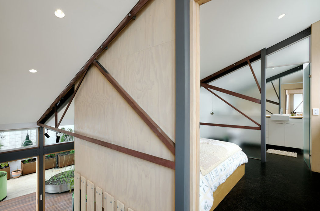 chambre à coucher loft de ville déco minimaliste