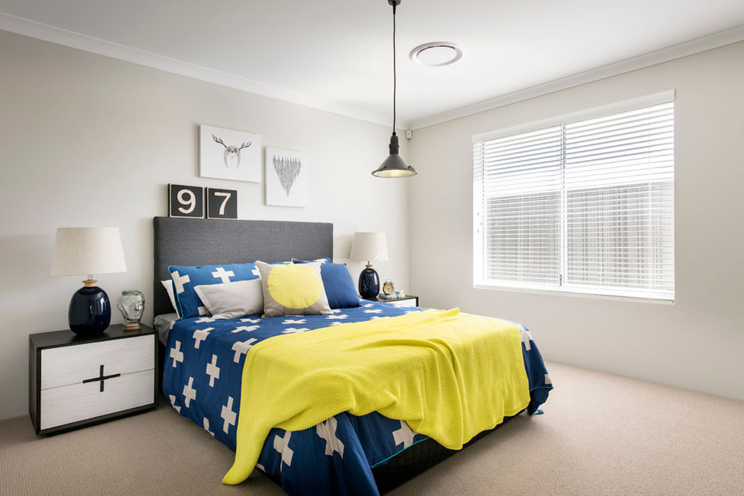 Troisième chambre de cette jolie maison de vacances déco tons clairs déco intérieure maison de vacances