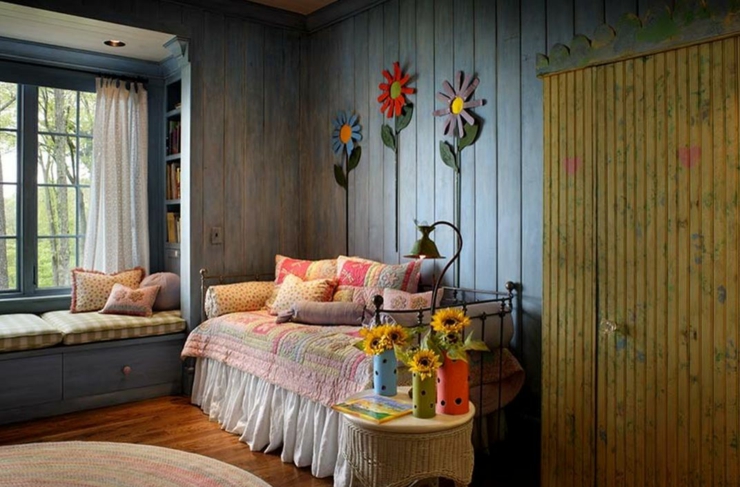 Chambre d’enfant de cette maison rustique secondaire chambre d'enfants déco rustique
