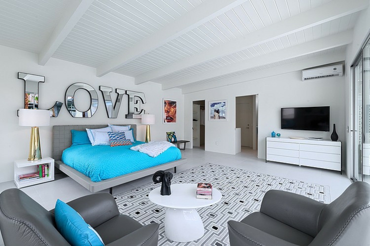 Décoration contemporaine inspirée par l’élément aquatique maison de luxe chambre design