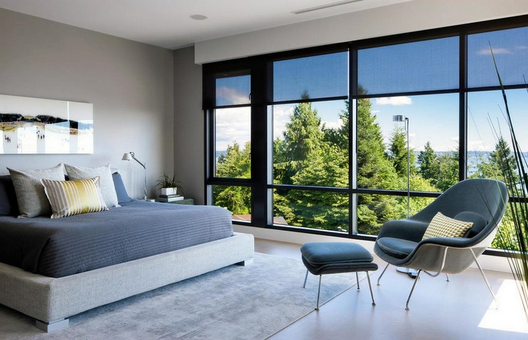 Chambre à la décoration sobre et belle vue sur la mer vue magnifique depuis la chambre