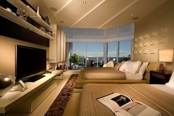 Chambre avec télé et avec vue sur la mer chambre d'enfants au double lit