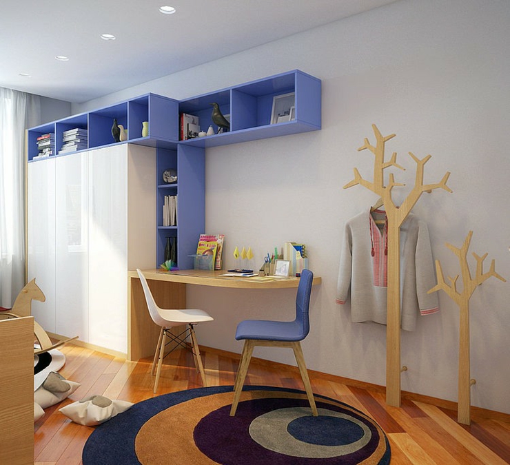 Coin bureau de la chambre d’enfants chambre garçon appartement déco design moderne