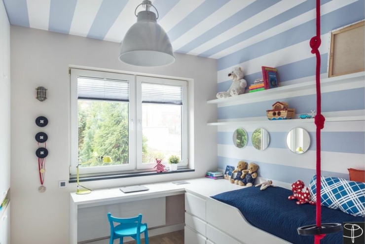 Petite chambre d’enfant inspirée par le thème aquatique décoration chambre enfant appartement moderne