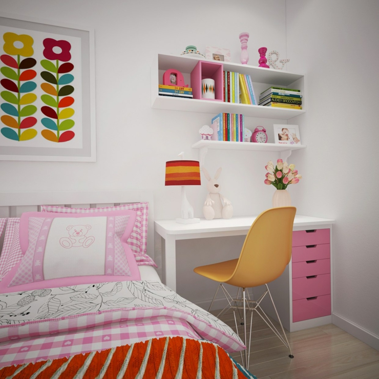 Chambre d’enfant dans des couleurs pétillantes design scandinave chambre de fille