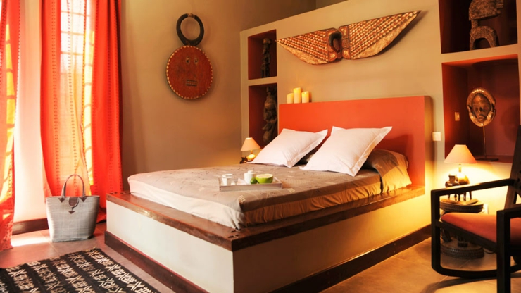 Une des cinq chambres à coucher de la ville de vacances villa de luxe Sénégal dakar