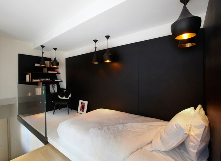 hôtel particulier mezzanine transformée en chambre