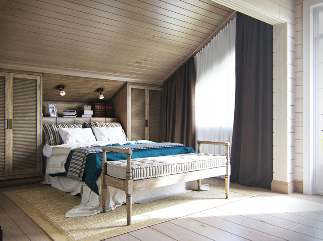 La chambre des parents aux lambris en bois pour un style bien rustique suite des maitres maison de famille rustique