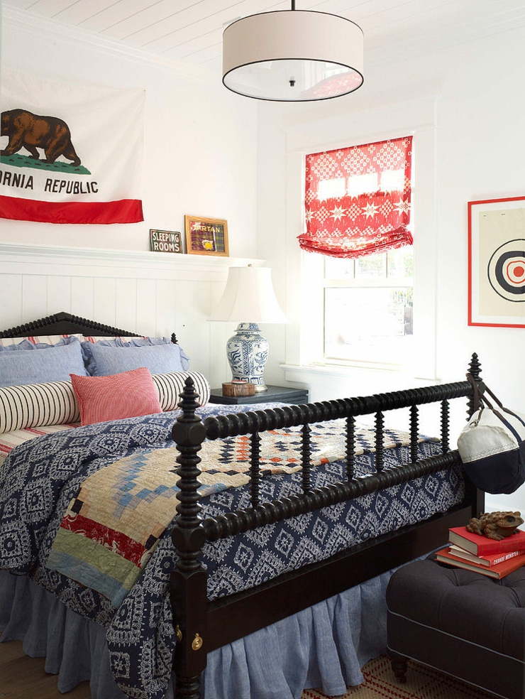 Chambre à la déco inspirée par la campagne chambre maison de vacances mer