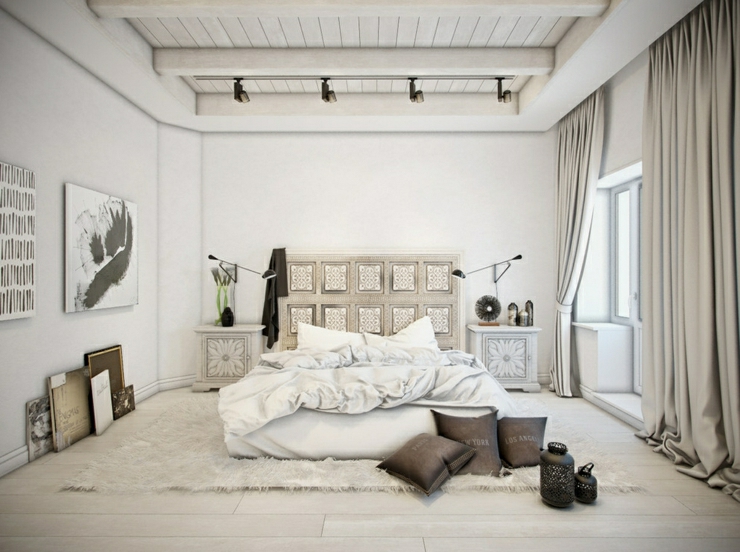 Chambre à coucher de luxe dans le camaïeu beige chambre design unique luxe