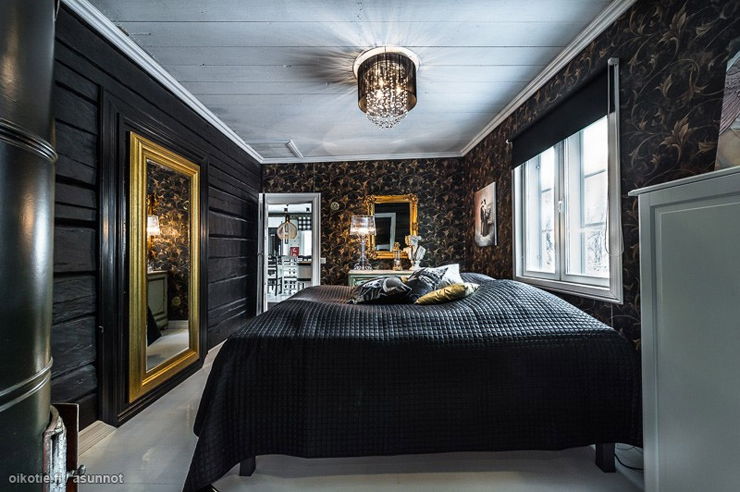 Changement de décor dans la chambre pour une inspiration très art-déco Chambre décoration sombre art-déco