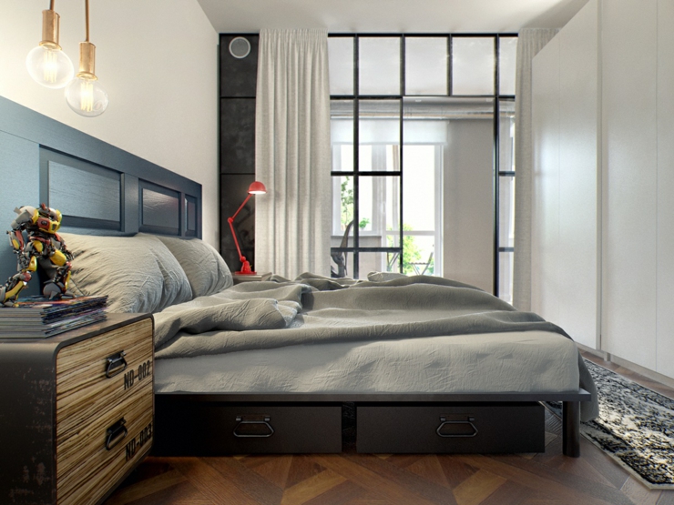 chambre à coucher déco design verrière