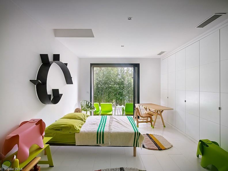 chambre d'enfant ludique en vert
