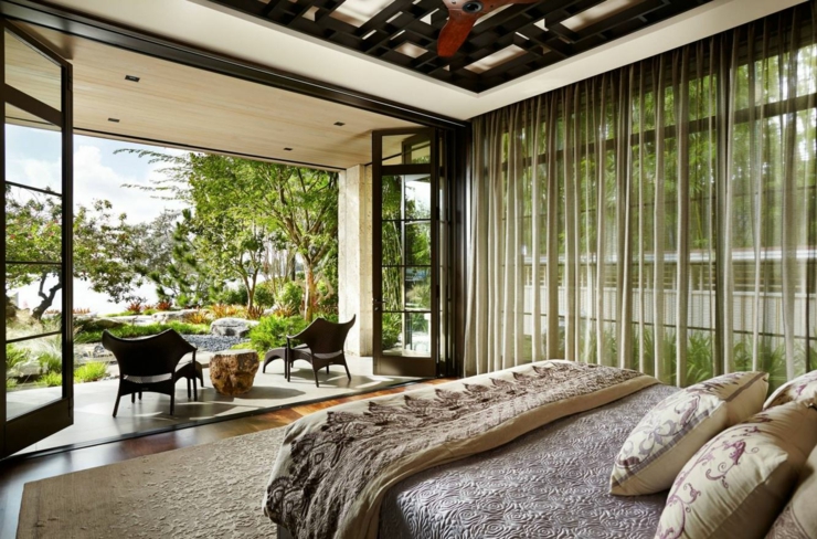 Superbe chambre au rez-de-chaussée avec baie vitrée chambre luxe design maison de vacances