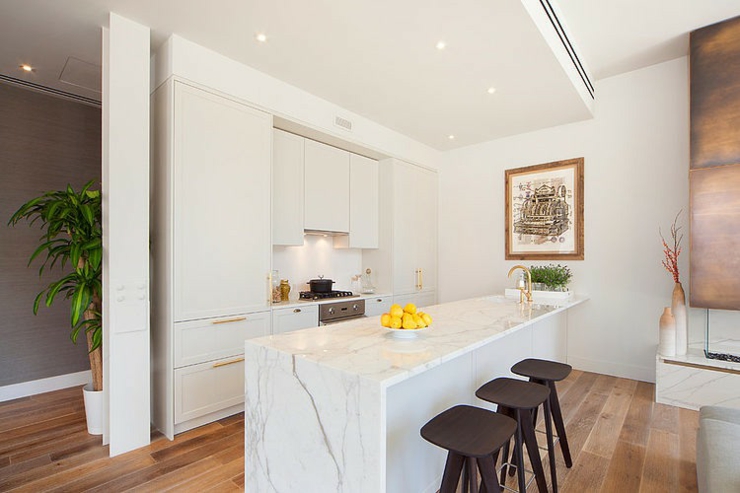 petite cuisine blanche ouverte loft 