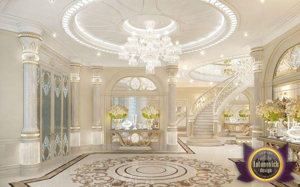 Marbre blanc, cristal et verre sont les matériaux de prédilection de cette décoratrice d’intérieur palais oriental décoration intérieur prestige