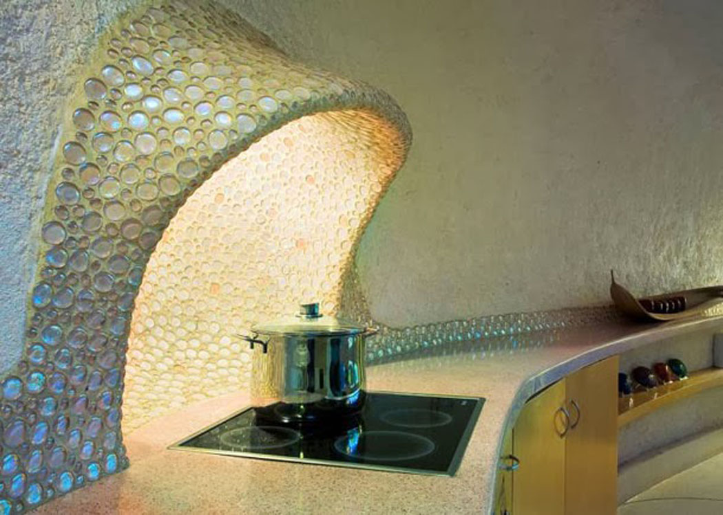 grande cuisine aménagée formes arrondies