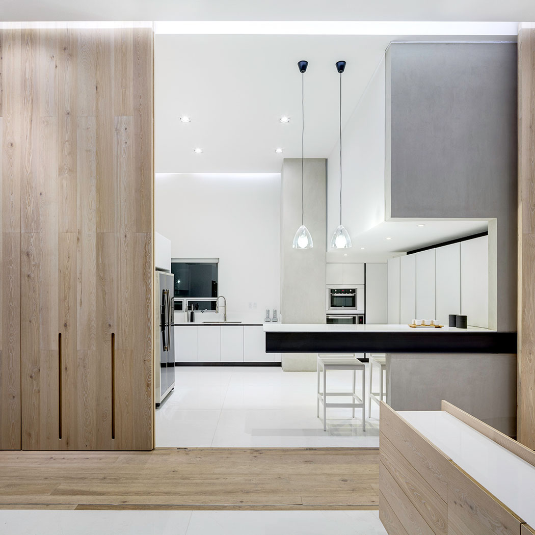 cuisine ouverte aménagé déco placards minimaliste