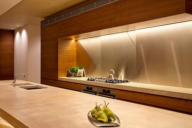 La cuisine de la maison moderne vue de près cuisine équipée intérieur design moderne
