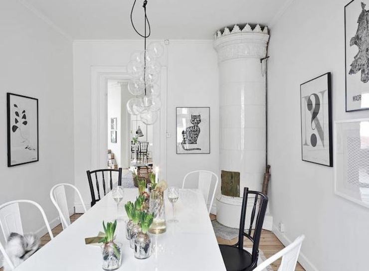 salle à manger en blanc scandinave