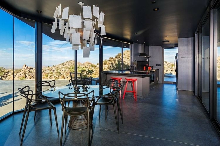 salle à manger et cuisine avec vue panoramique