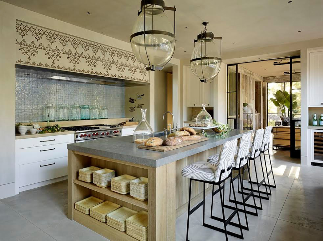 cuisine séparée au design luxueux rustique