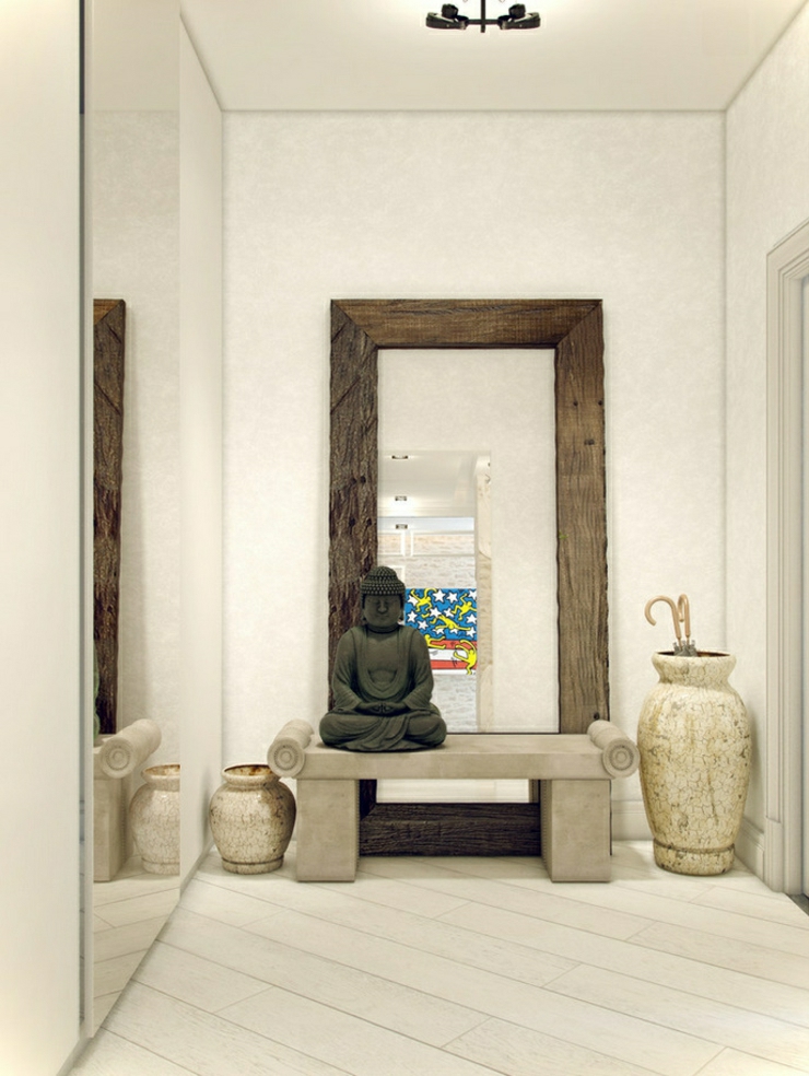 Déco rustique de cet appartement moderne russe accessoires statuettes déco éclectique