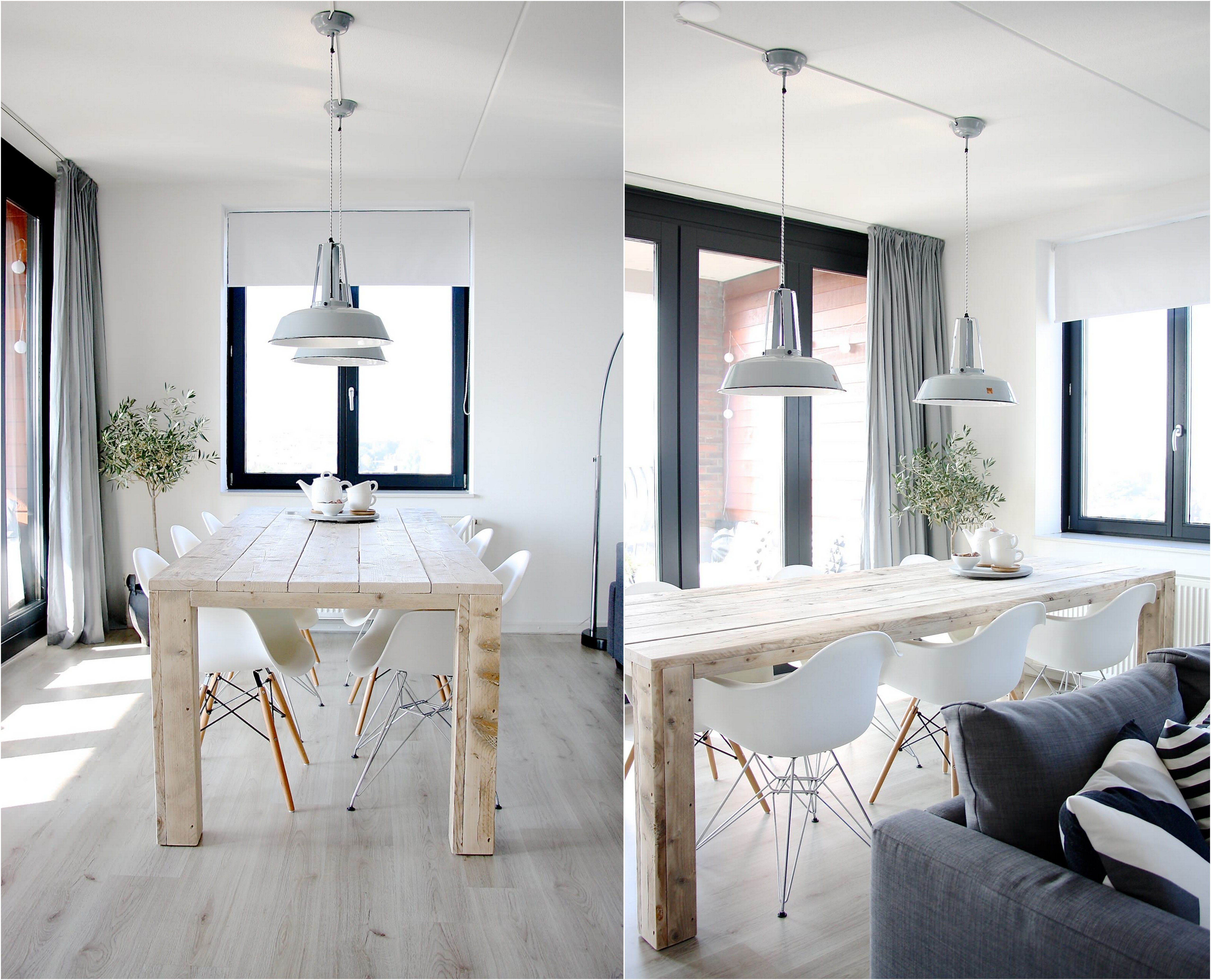 L’espace salle à manger de l’appartement au mobilier simple, rustique & industriel chic salle à manger design industriel éclectique déco