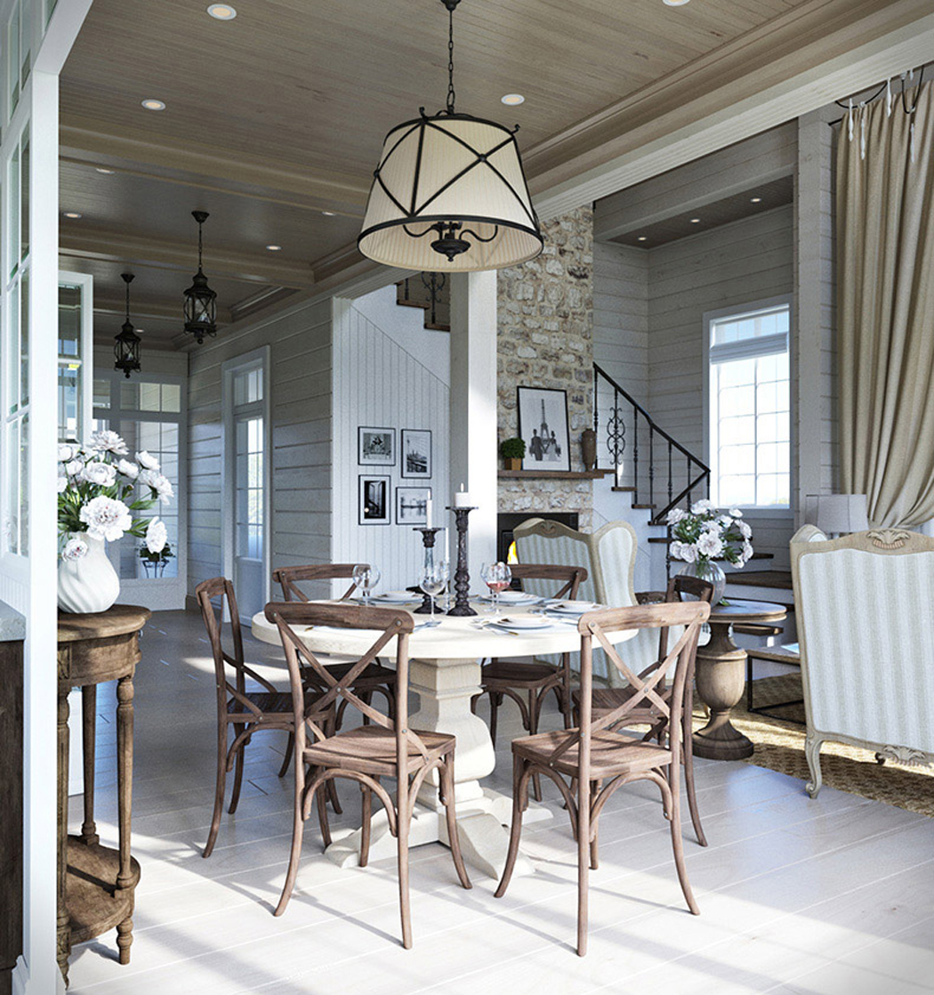 Coin salle à manger située entre le séjour et la cuisine de cette maison familiale salle à manger jolie maison de campagne