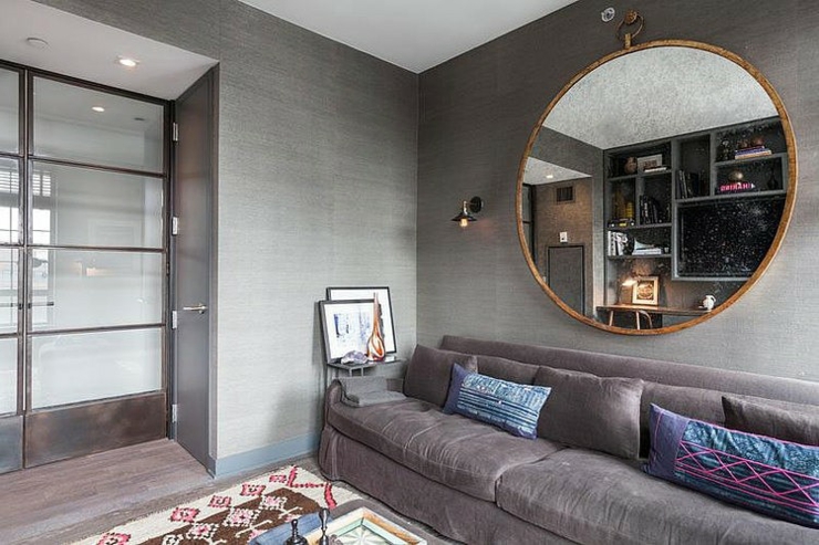 Salon consacré à la télévision et aux multimédia de ce bel appartement ameublement design moderne bel appartement