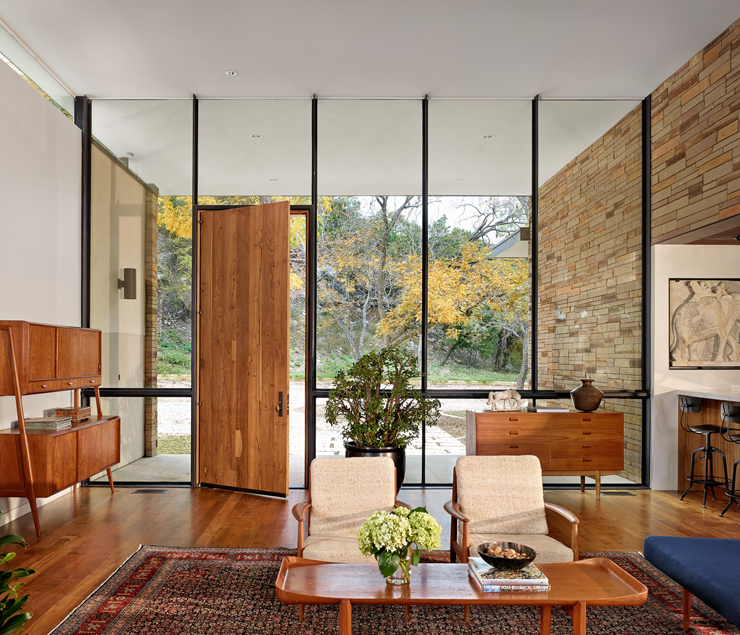 Entrée de cette maison moderne de plain-pied
