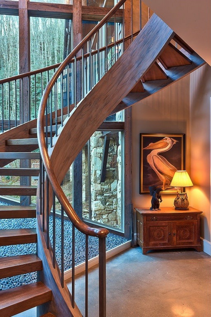 escalier design colimaçon chalet