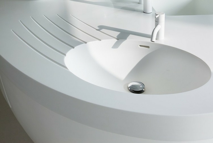 Evier au design ultra chic et classe évier cuisine futuriste blanc