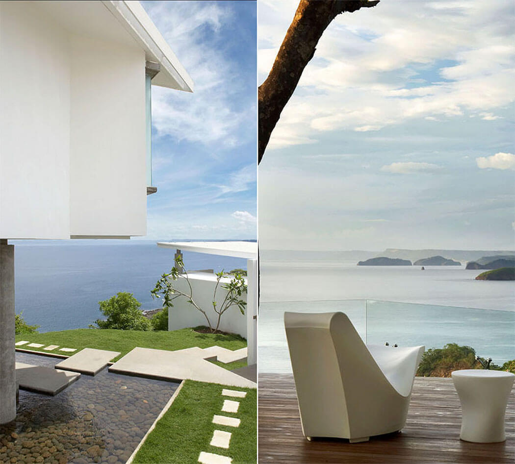 Construite à plusieurs niveaux, l’eau de l’Océan Pacifique est à perte de vue outdoor villa de luxe vacances vue mer océan