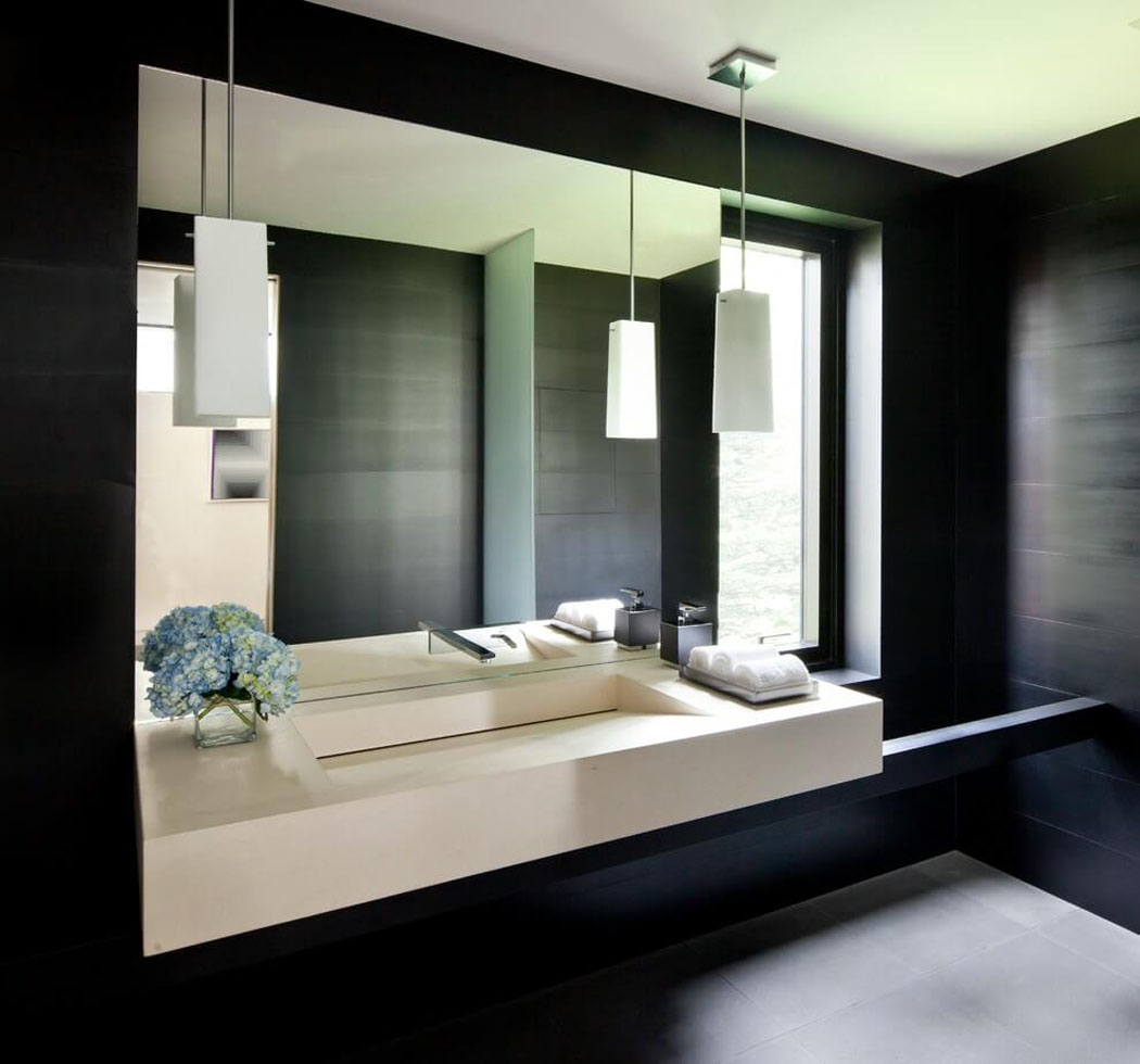 Toilettes aménagées de façon très minimaliste correspondant au style de cette maison familiale toilettes design déco minimaliste zen